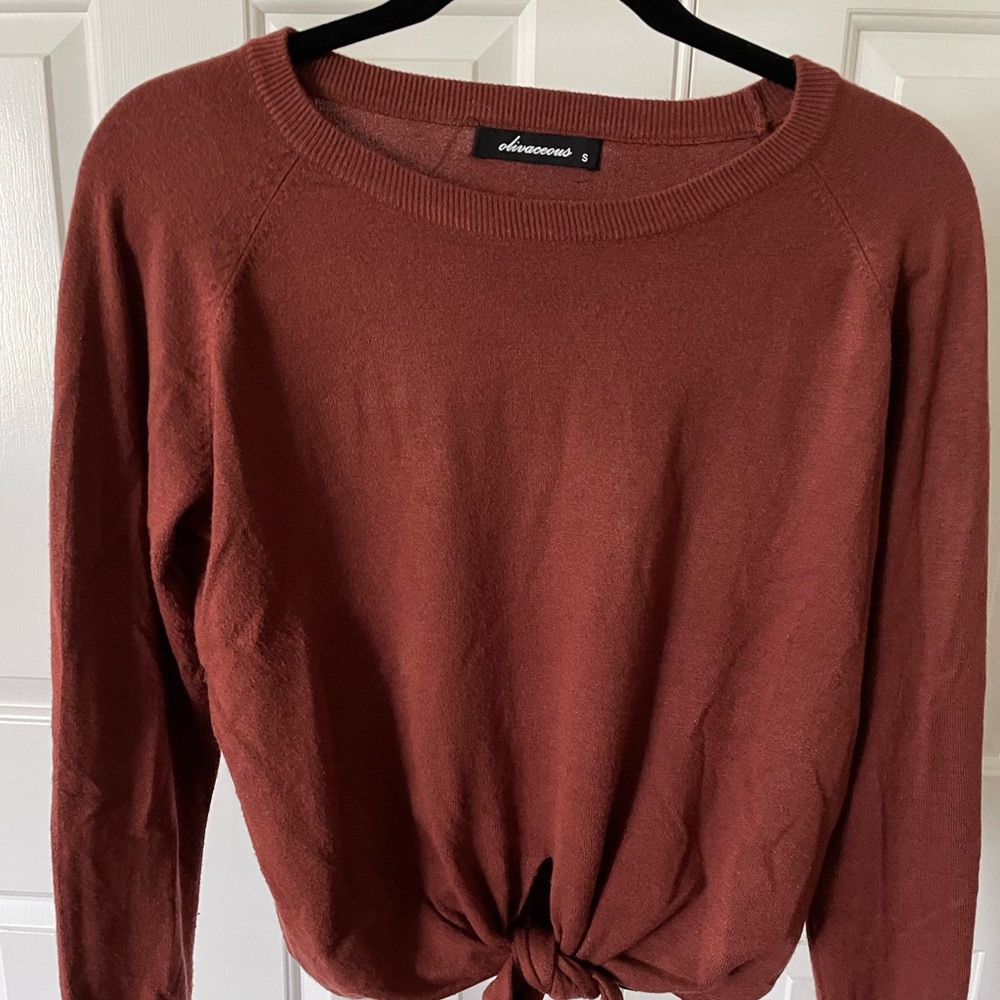 Olivaceous small brown/rust sweater